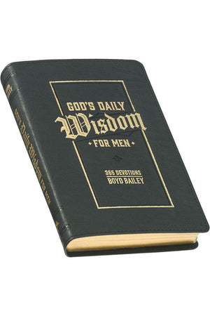 God's Daily Wisdom For Men Black Faux Leather Devotional - Wholesale Accessory Market