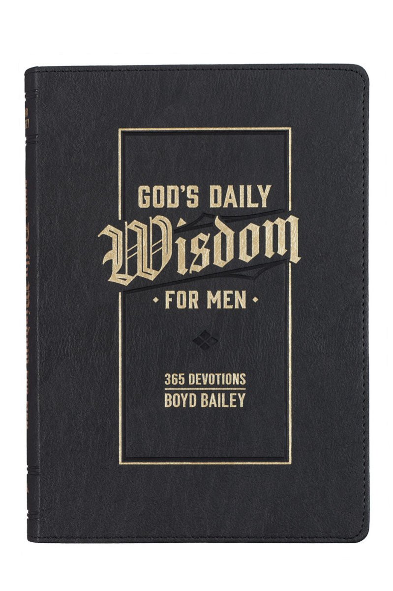God's Daily Wisdom For Men Black Faux Leather Devotional - Wholesale Accessory Market