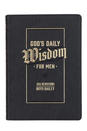 God's Daily Wisdom For Men Black Faux Leather Devotional - Wholesale Accessory Market