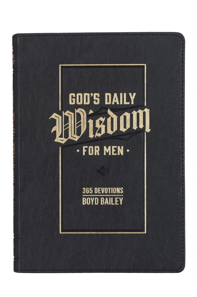 God's Daily Wisdom For Men Black Faux Leather Devotional - Wholesale Accessory Market