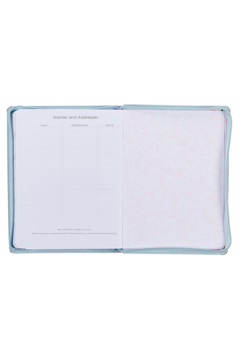 2024 Strength And Dignity Floral Zippered 18 Month Daily Planner 2024-strength-and-dignity-floral-zippered-18-month-daily-planner