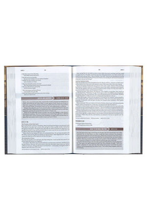 Gold and Navy Mountain View Hardcover NLT Everyday Devotional Bible for Men - Wholesale Accessory Market
