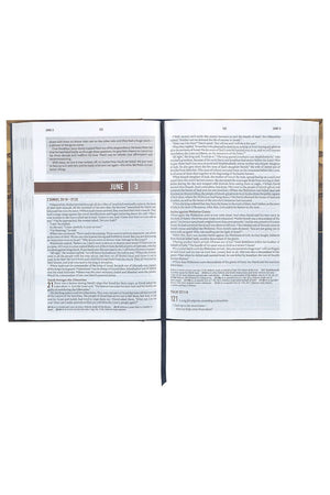 Gold and Navy Mountain View Hardcover NLT Everyday Devotional Bible for Men - Wholesale Accessory Market