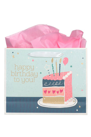 This is the Day Birthday Cake Large Landscape Gift Bag - Wholesale Accessory Market