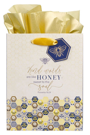 Kind Words Are Like Honey Floral Medium Gift Bag - Wholesale Accessory Market