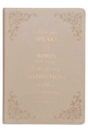 When She Speaks Taupe LuxLeather Journal - Wholesale Accessory Market