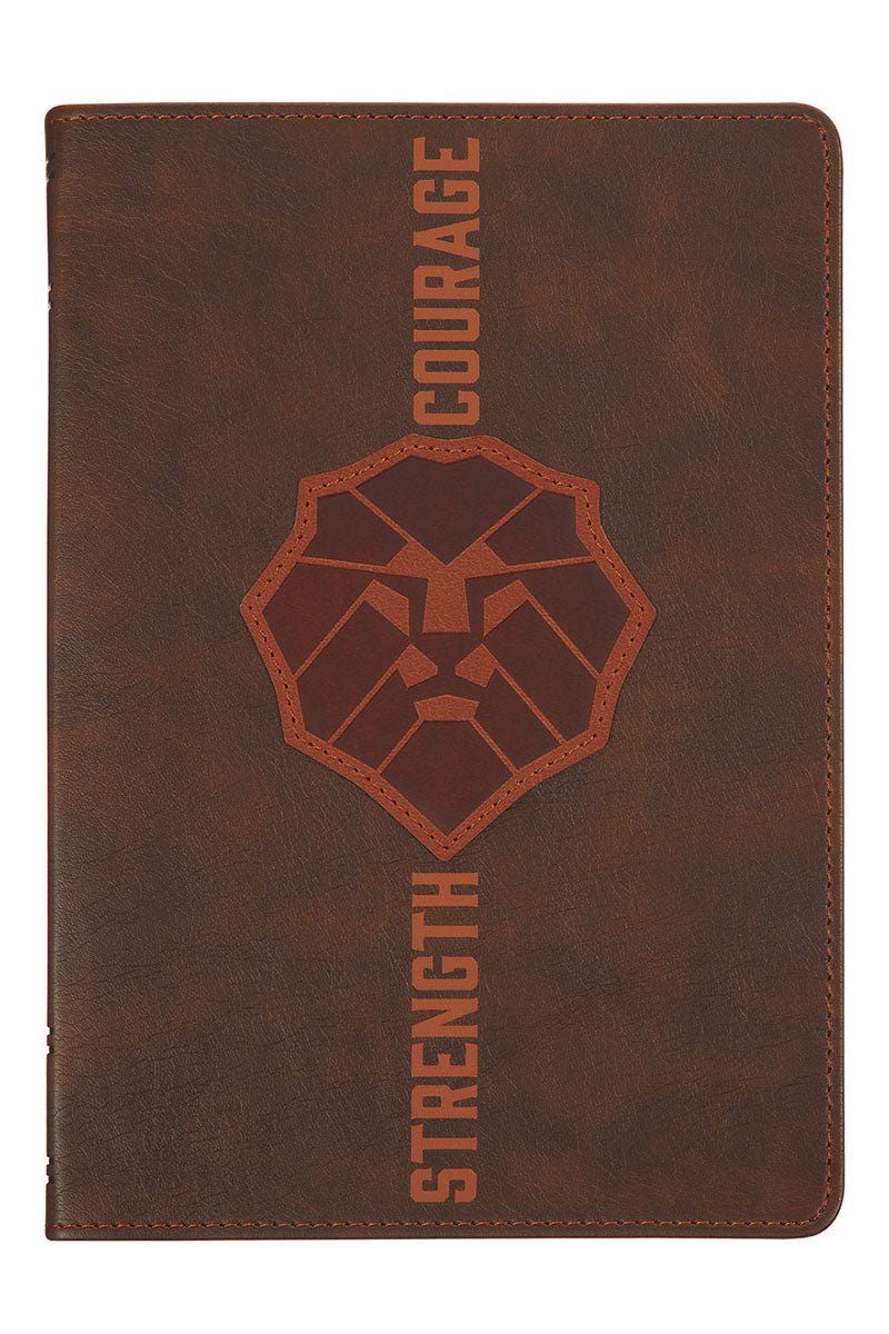 Strength and Courage Lion Brown Faux Leather Journal Wholesale
