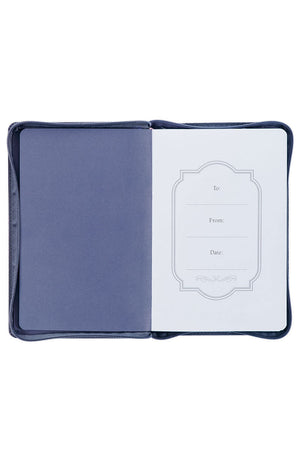 Be Still & Know Midnight Blue Floral Faux Leather Zippered Journal - Wholesale Accessory Market