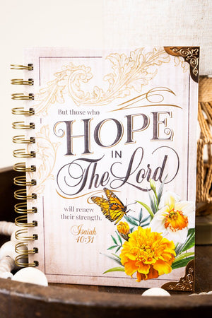 Hope in the Lord Butterfly Bouquet Large Wirebound Journal - Wholesale Accessory Market