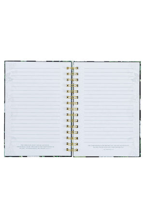 Strength & Dignity White Floral Large Wirebound Journal - Wholesale Accessory Market