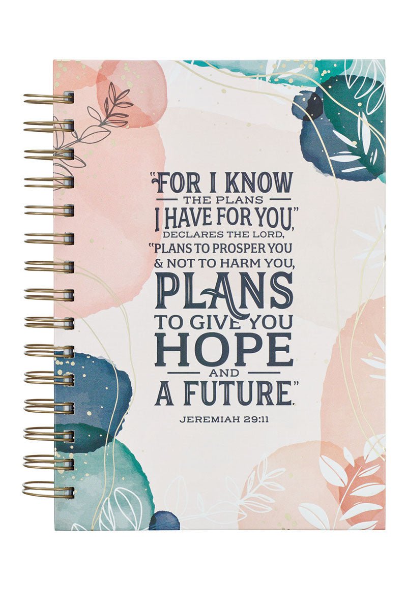 I Know the Plans Muted Watercolor Large Wirebound Journal - Wholesale Accessory Market