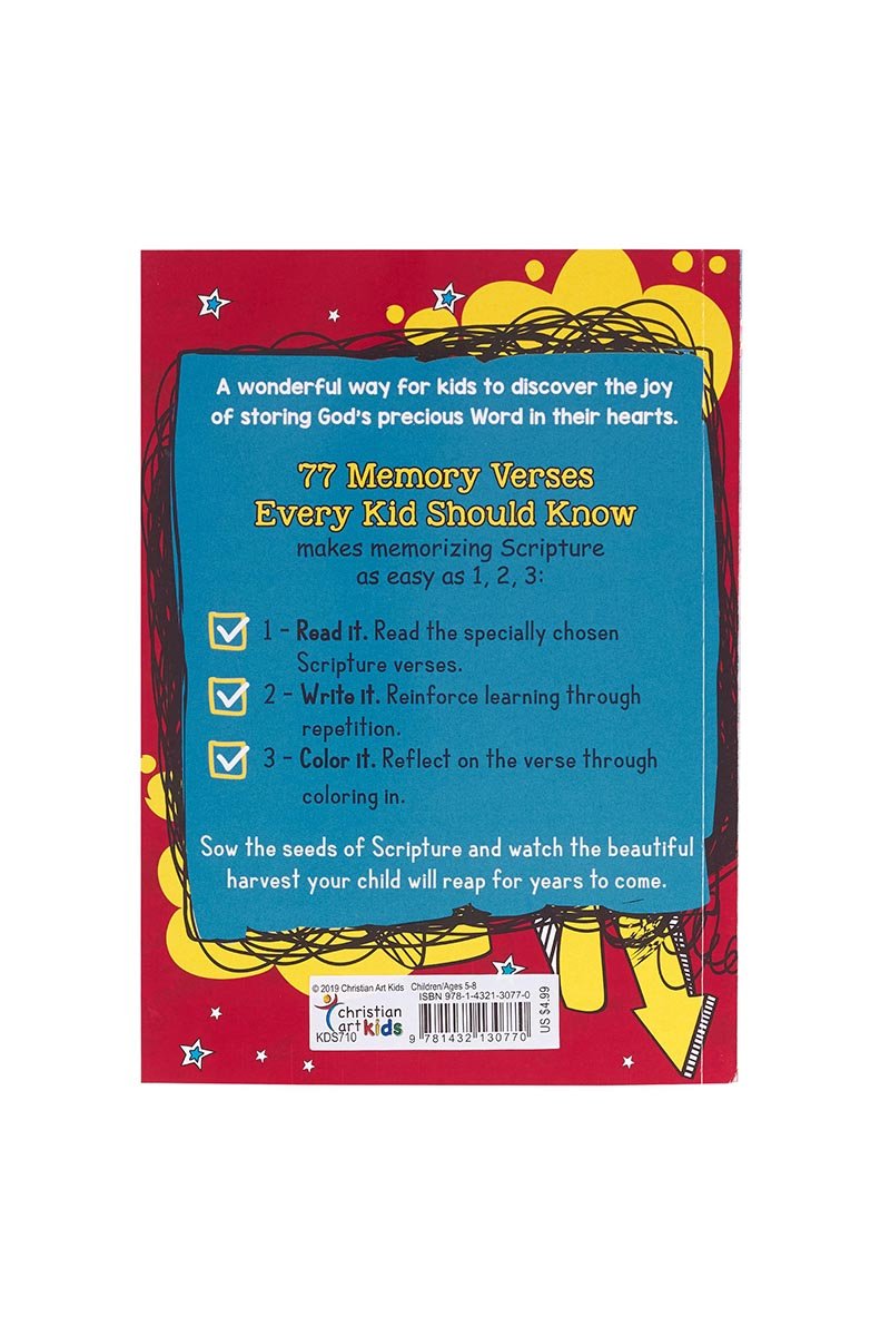 77 Memory Verses Every Kid Should Know Softcover Book - Wholesale Accessory Market