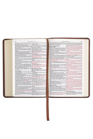 Chestnut Brown Faux Leather KJV Compact Bible - Wholesale Accessory Market