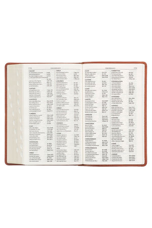 Honey Brown Cross Faux Leather Giant Print KJV Full-Size Bible with Thumb Index - Wholesale Accessory Market