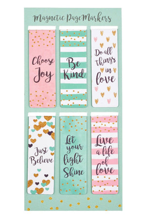 Live A Life Of Love 6 Piece Magnetic Page-Marker Set - Wholesale Accessory Market