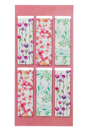 Live Life Inspired Floral 6 Piece Magnetic Page-Marker Set - Wholesale Accessory Market