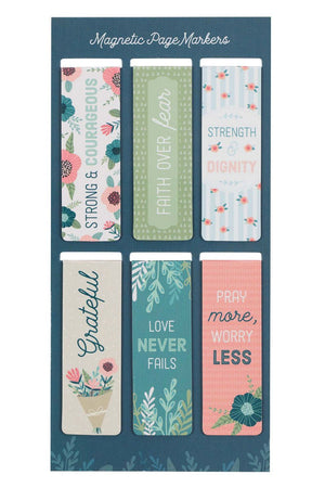 Floral Garden 6 Piece Magnetic Page Marker Set - Wholesale Accessory Market