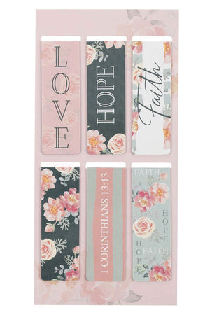 Faith Hope Love 6 Piece Magnetic Page Marker Set - Wholesale Accessory Market
