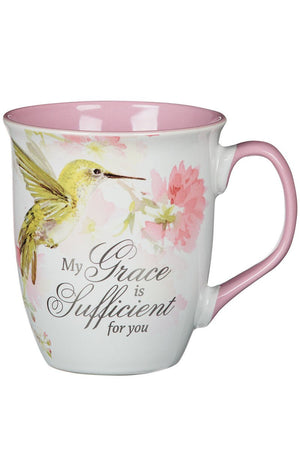 My Grace is Sufficient Hummingbird Pink Mug - Wholesale Accessory Market