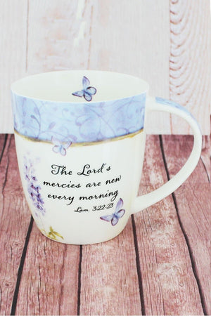 Lamentations 3:22-23 Floral Butterfly Mug - Wholesale Accessory Market