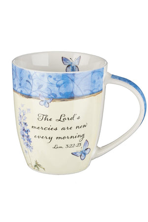 Lamentations 3:22-23 Floral Butterfly Mug - Wholesale Accessory Market