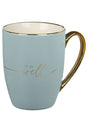 It Is Well Soft Blue with Gold Handle Mug - Wholesale Accessory Market