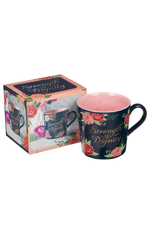 Strength & Dignity Pink Roses Mug - Wholesale Accessory Market