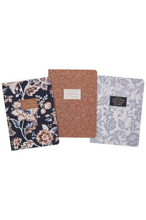 Set of 3 I Can Do All Things Brown & Navy Notebooks - Wholesale Accessory Market