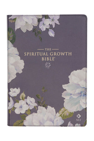 Slate Floral Faux Leather NLT Spiritual Growth Bible - Wholesale Accessory Market