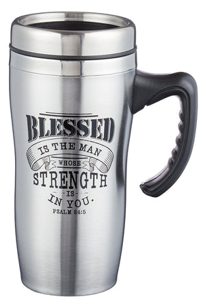 Psalm 84:5 'Blessed' Stainless Steel Travel Mug - Wholesale Accessory Market