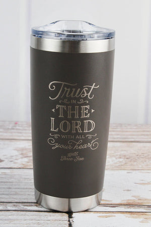 Proverbs 3:5 'Trust in the Lord' Stainless Steel Travel Mug - Wholesale Accessory Market
