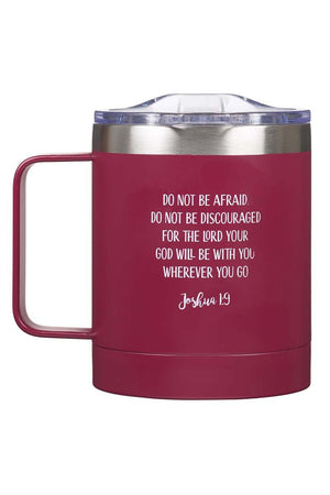 Joshua 1:9 'Be Strong & Courageous' Stainless Steel Travel Campfire Mug - Wholesale Accessory Market