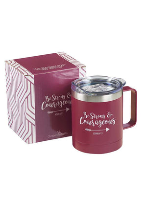 Joshua 1:9 'Be Strong & Courageous' Stainless Steel Travel Campfire Mug - Wholesale Accessory Market