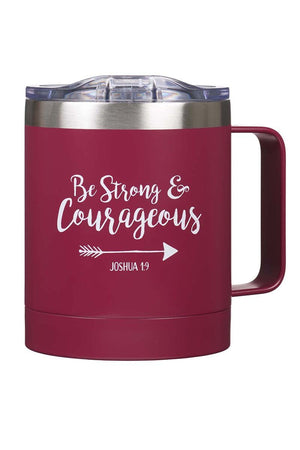 Joshua 1:9 'Be Strong & Courageous' Stainless Steel Travel Campfire Mug - Wholesale Accessory Market