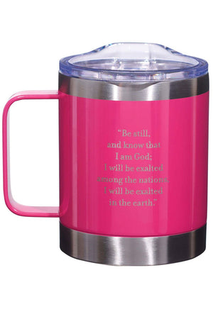 Be Still Pink Stainless Steel Travel Campfire Mug - Wholesale Accessory Market