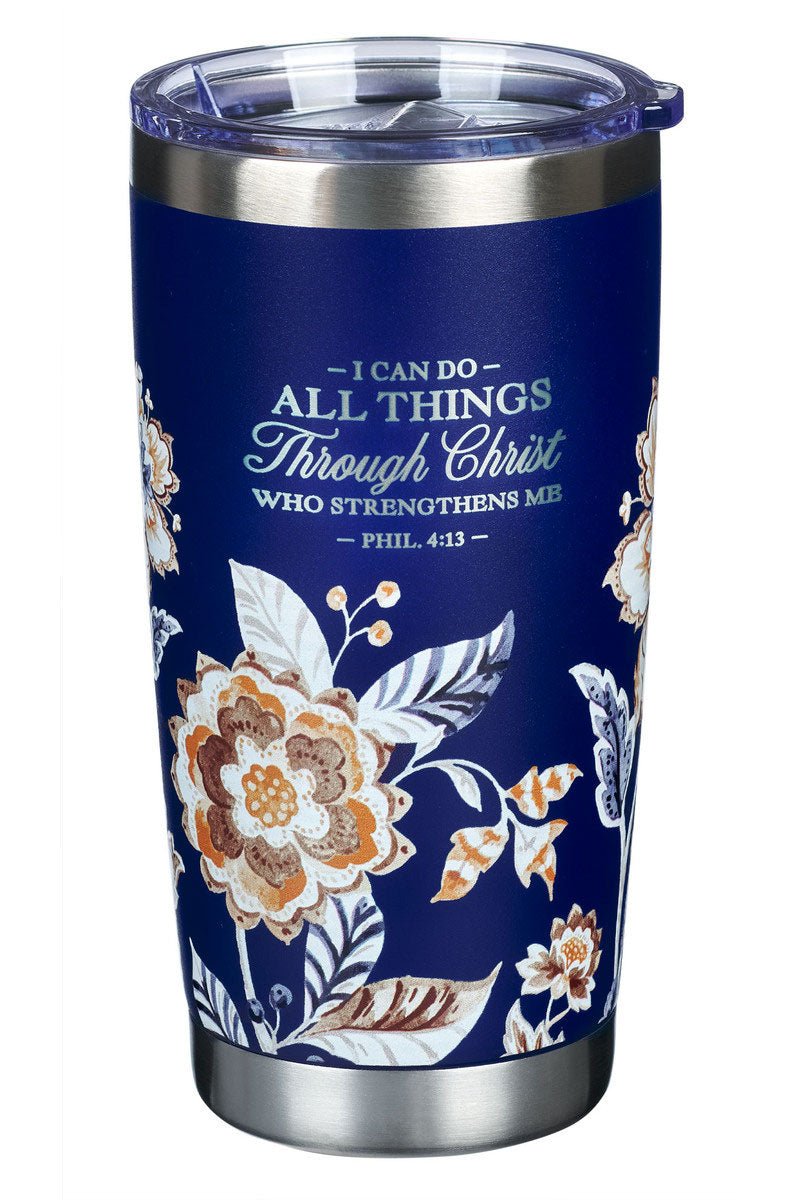 All Things Honey Brown & Navy Stainless Steel Travel Mug - Wholesale Accessory Market