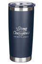 Be Strong and Courageous Navy Stainless Steel Travel Mug - Wholesale Accessory Market