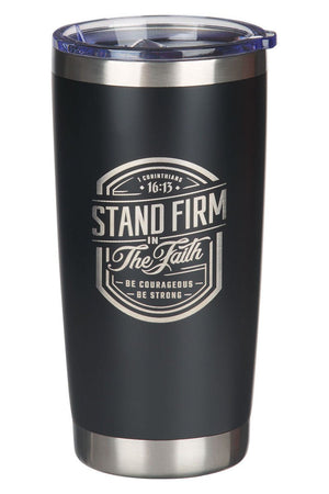 Stand Firm Black Stainless Steel Travel Mug - Wholesale Accessory Market