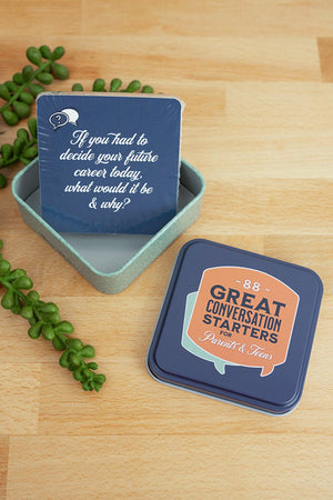 88 Great Conversation Starters for Parents & Teens in a Gift Tin - Wholesale Accessory Market