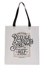 Refuge and Strength Black and White Tote Bag - Wholesale Accessory Market
