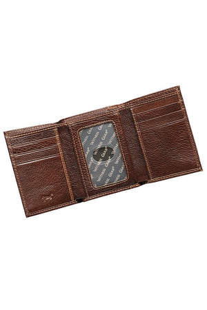 Brown Cross Genuine Leather Tri-Fold Wallet - Wholesale Accessory Market