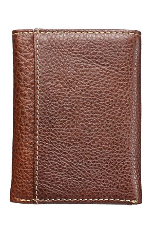 Brown Cross Genuine Leather Tri-Fold Wallet - Wholesale Accessory Market