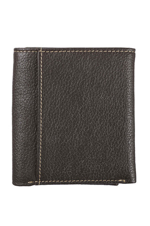 Three Crosses Genuine Leather Tri-Fold Wallet - Wholesale Accessory Market
