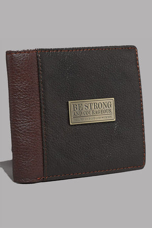 Be Strong Two-Tone Genuine Leather Bi-Fold Wallet - Wholesale Accessory Market