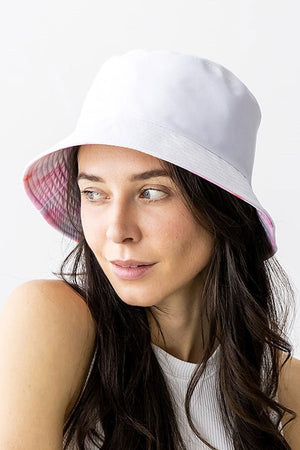 Covered In Sunshine Reversible Bucket Hat, Pink - Wholesale Accessory Market