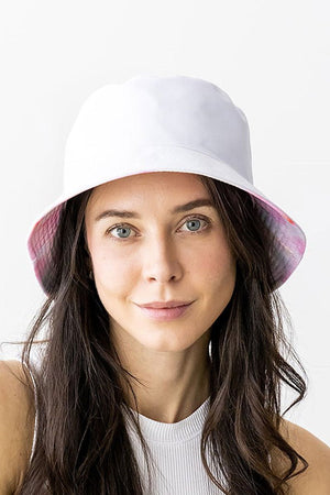 Covered In Sunshine Reversible Bucket Hat, Pink - Wholesale Accessory Market
