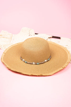 Tropical Waters Taupe Floppy Sun Hat - Wholesale Accessory Market