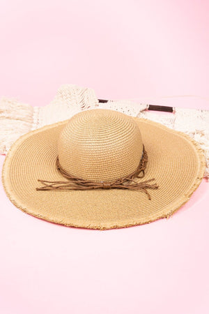 Beach Haven Taupe Floppy Sun Hat - Wholesale Accessory Market