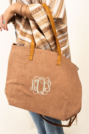 Be Clever She's Unforgettable Tote Bag, Camel - Wholesale Accessory Market