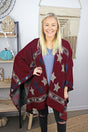Be Clever Written In The Stars Ruana, Red - Wholesale Accessory Market